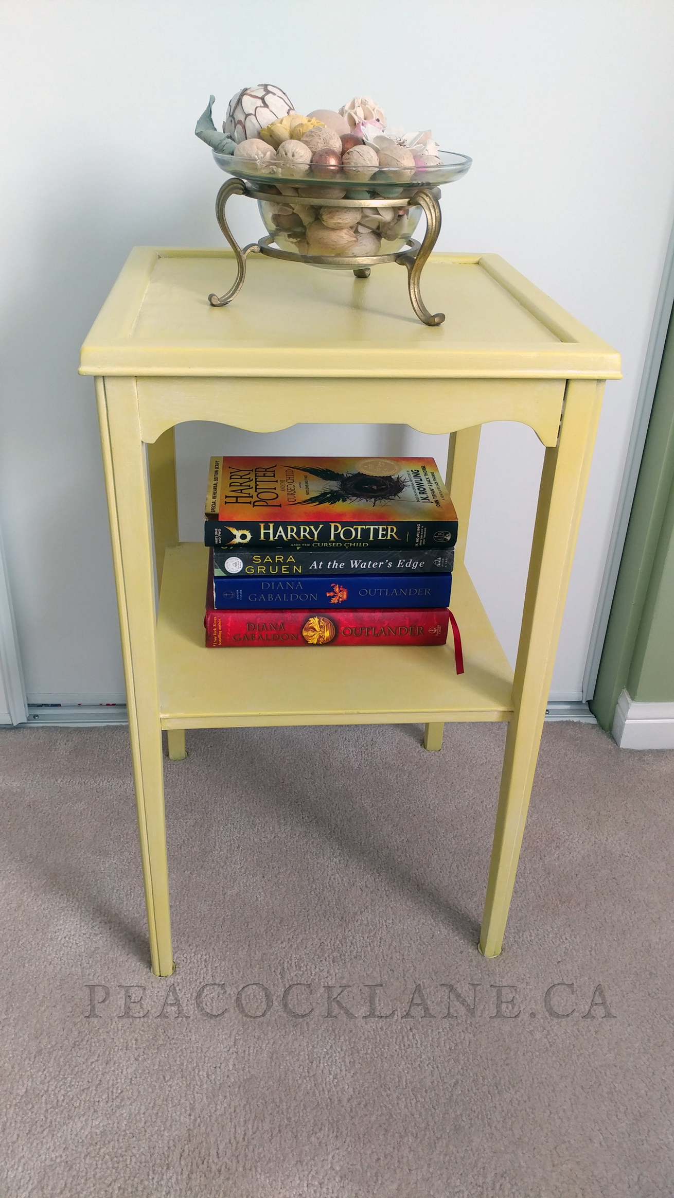 SOLD - Yellow 2-Tier Side Table